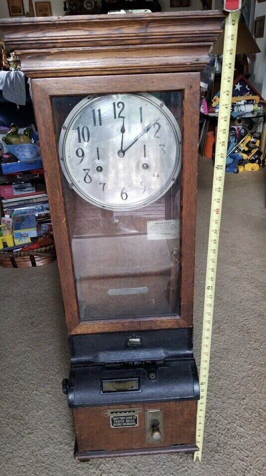 Antique Worker Punch Card Time Clock - Early 1900's