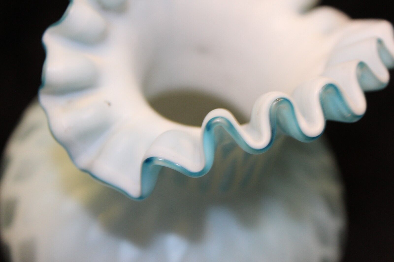 1800s Blue Satin Glass Diamond Quilt Vase & More
