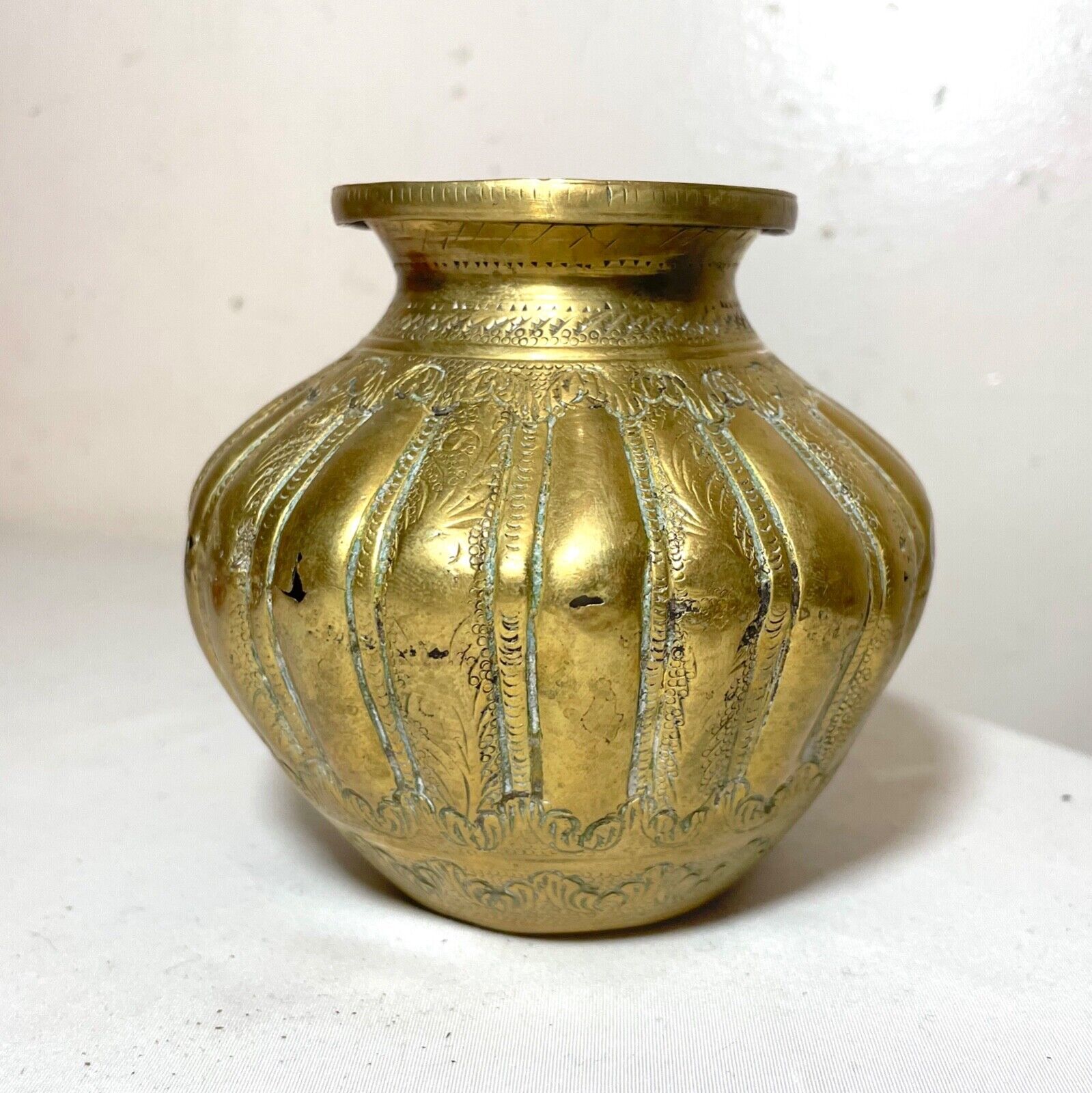 Late 1700's Moorish Middle Eastern Brass Pot Jar