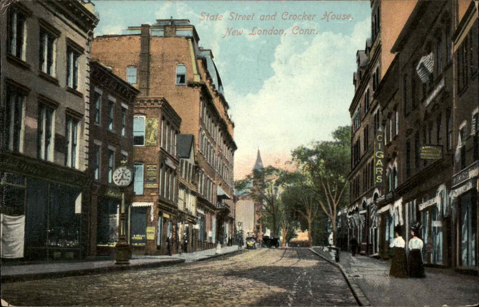Vintage London Street Scene Clock Postcard 1900s-10s