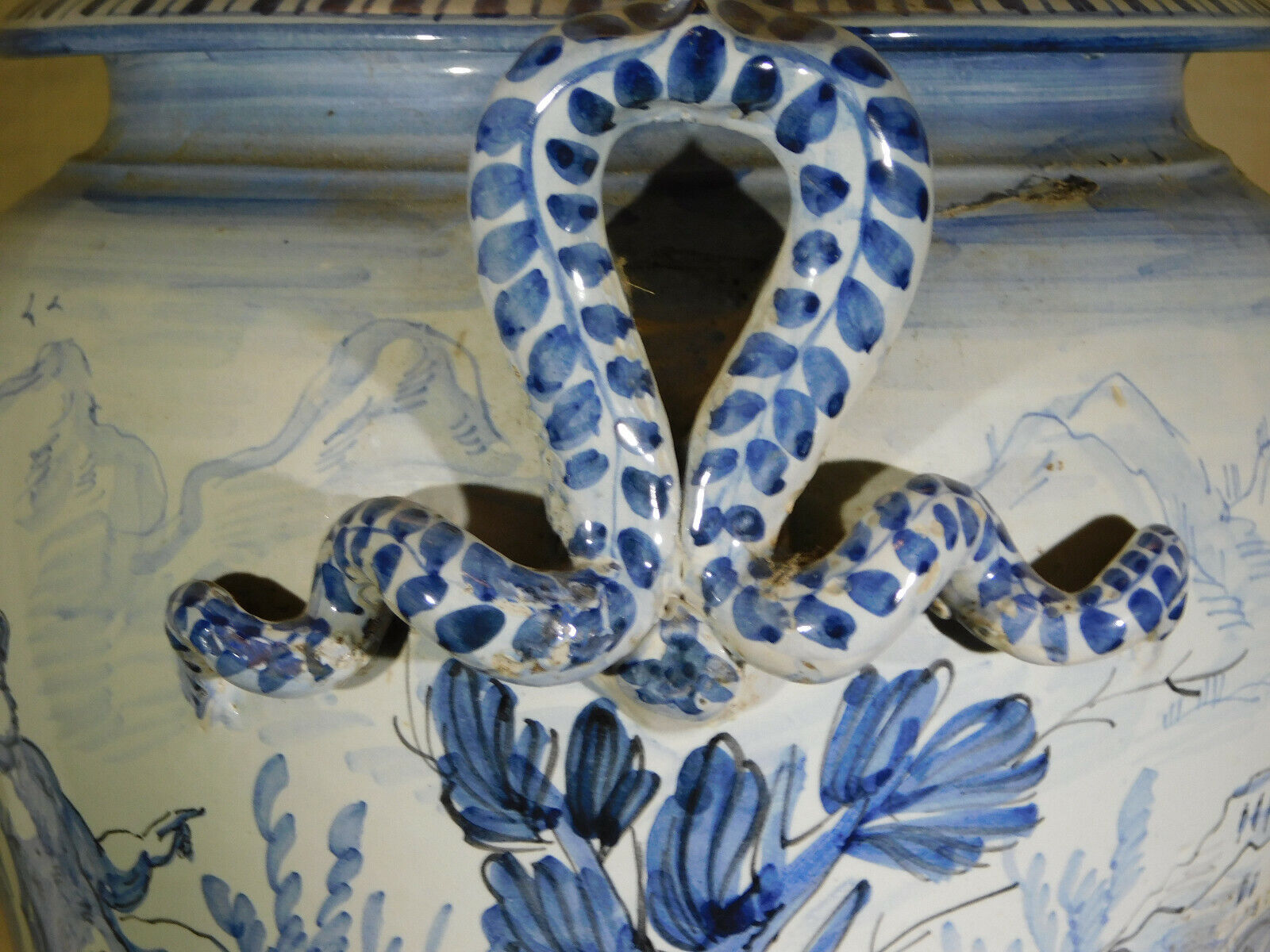 18th Century Hand-Painted Italian Planter/Vase by Guidobono