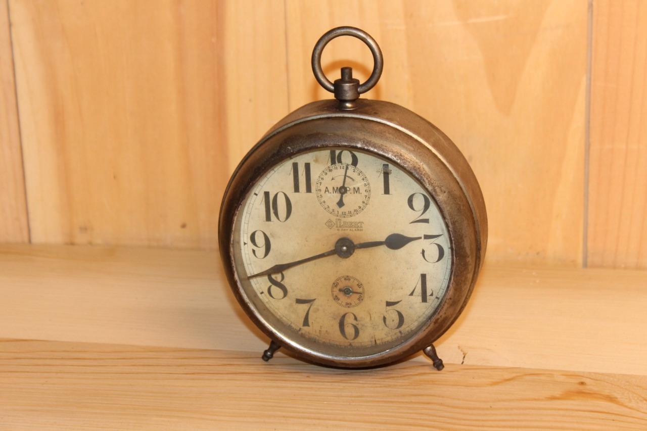 Gilbert 8 Day Peg Leg Alarm Clock, Late 1800's