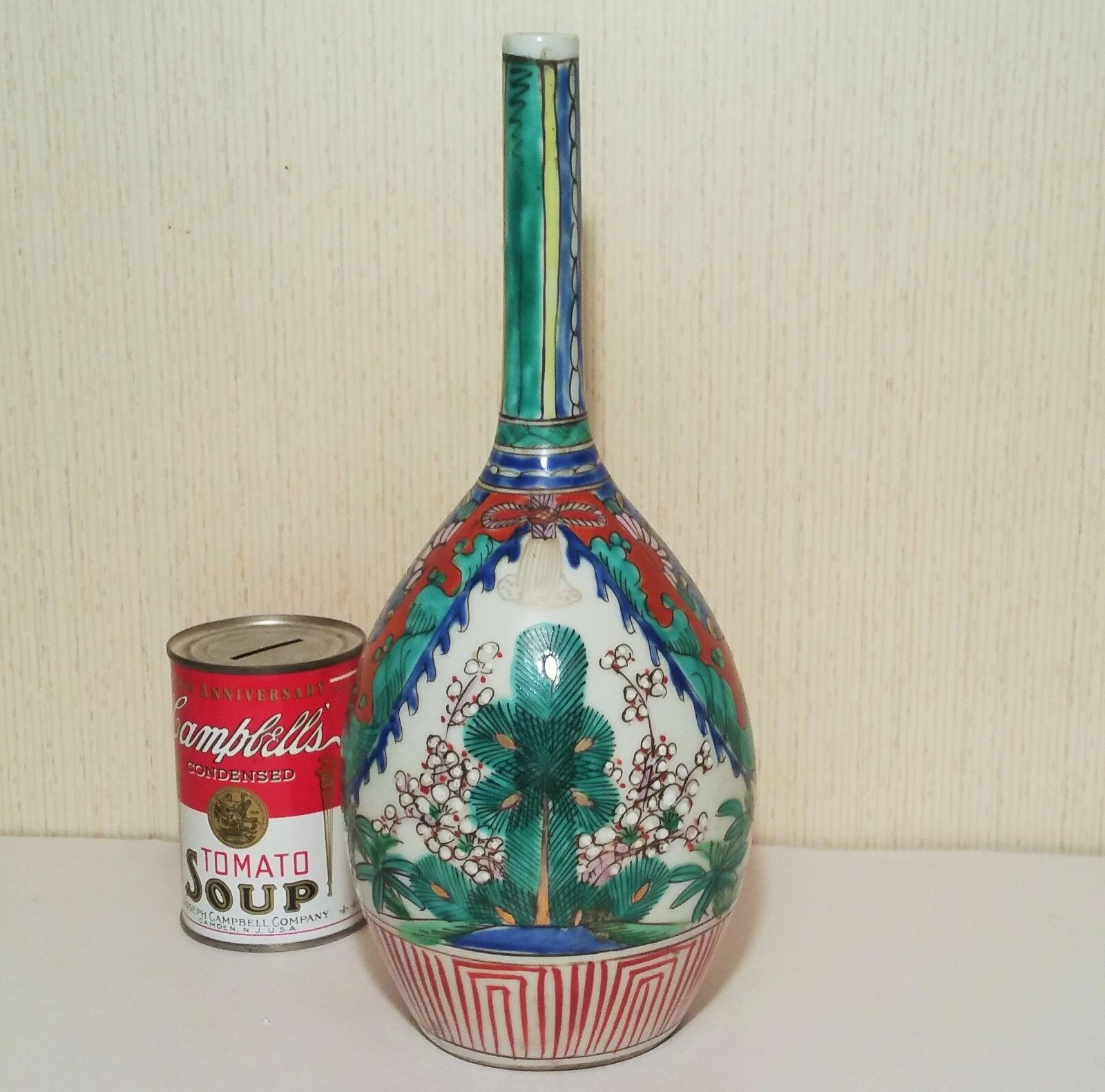 1700s Japanese Imari Porcelain Bulb Vase Kutani Pottery