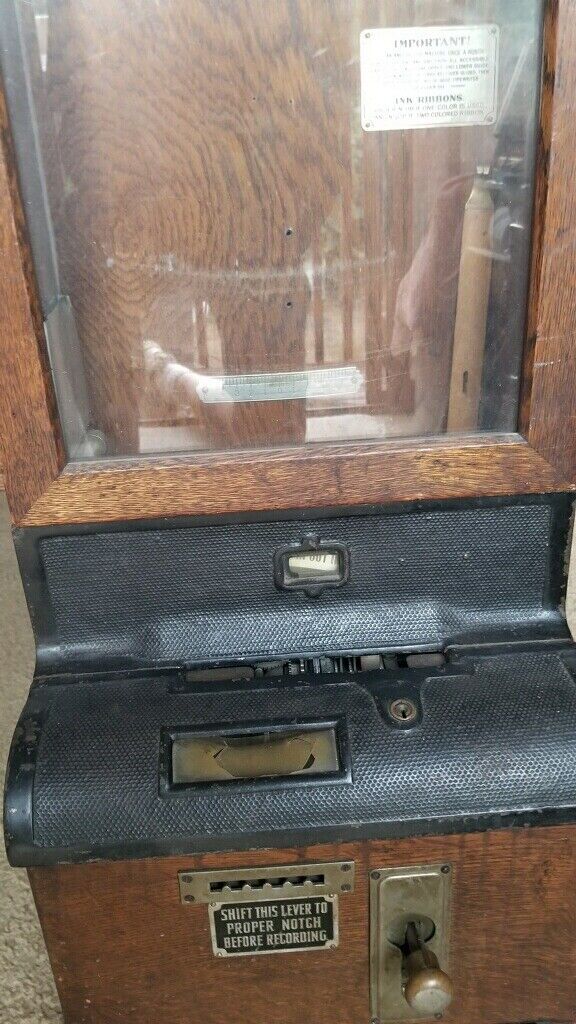 Antique Worker Punch Card Time Clock - Early 1900's