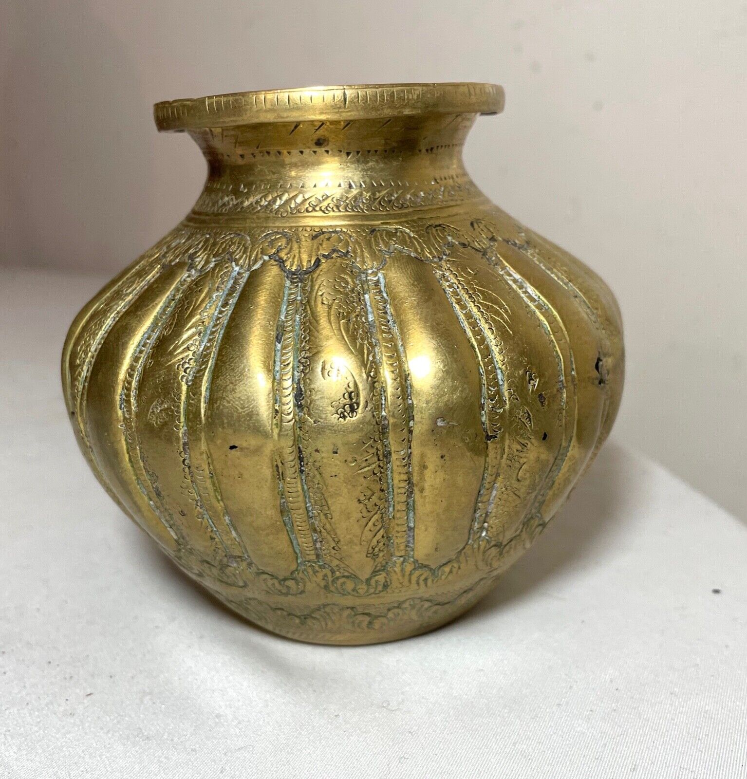 Late 1700's Moorish Middle Eastern Brass Pot Jar