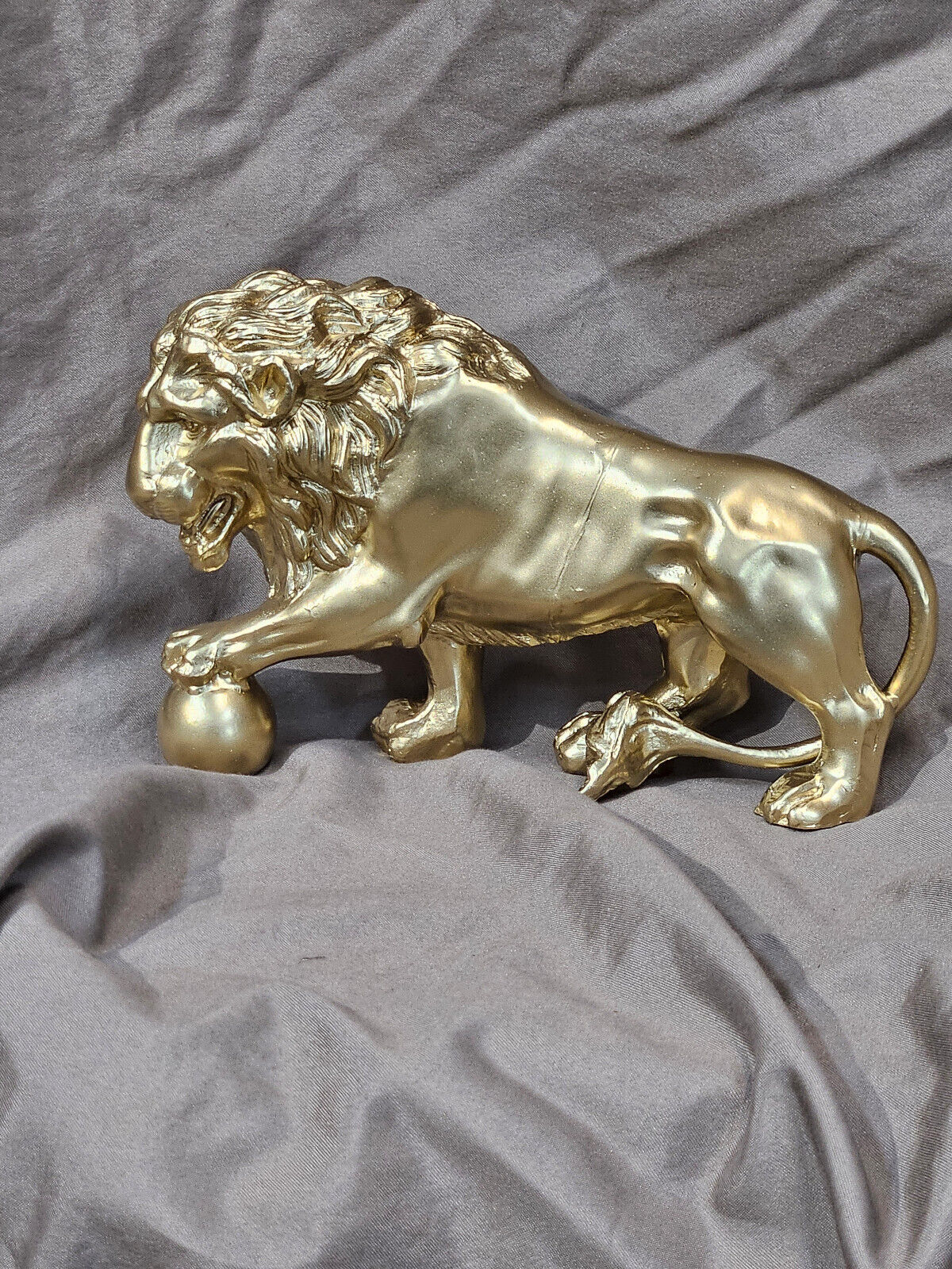 Antique Ansonia and Seth Thomas Lion Statue (c.1900)