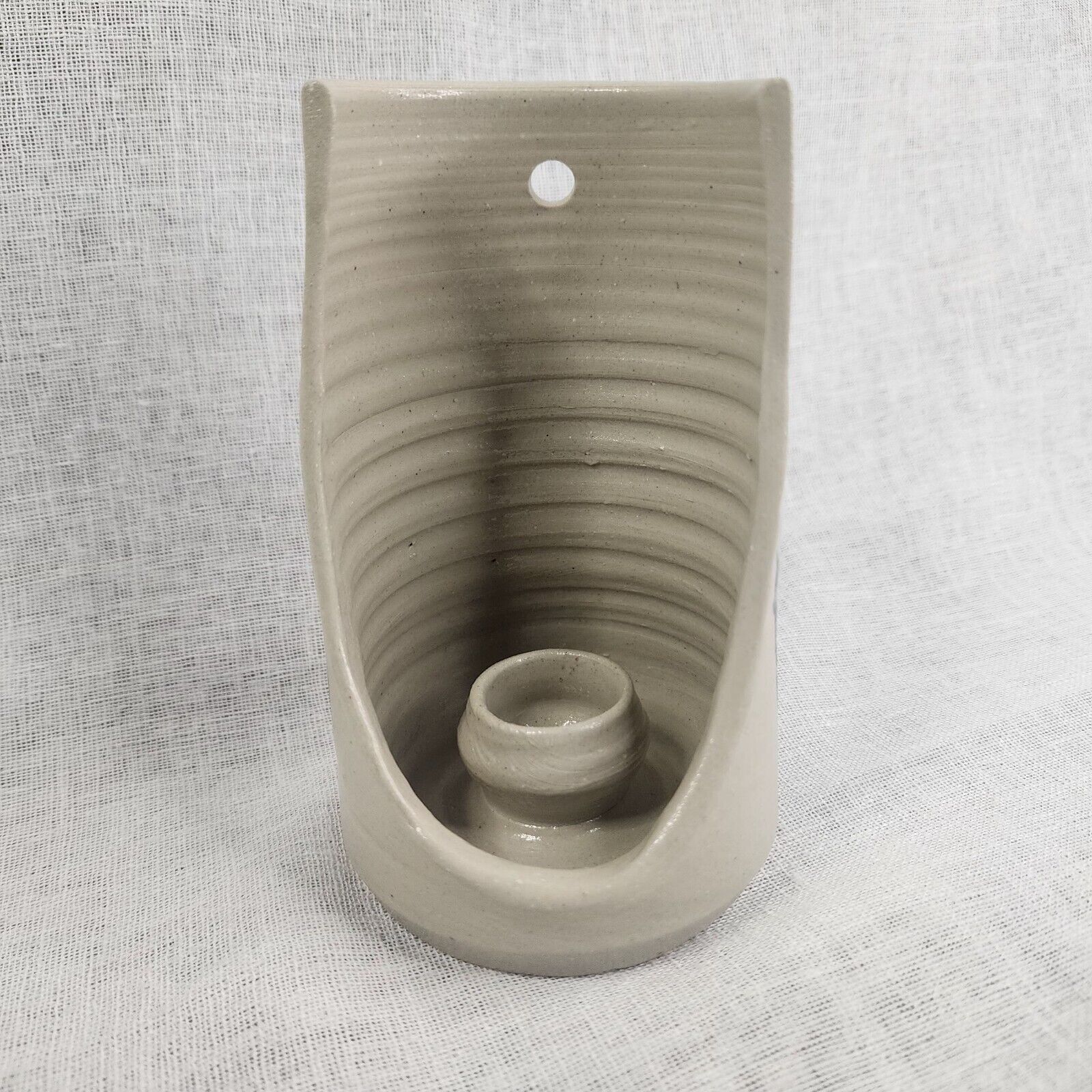 Blue Salt Glaze Williamsburg Pottery Wall Sconce Candle Holder