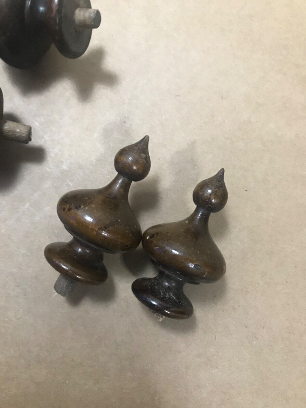 19th Century Mahogany Finial Turned Clock/Bed Finial