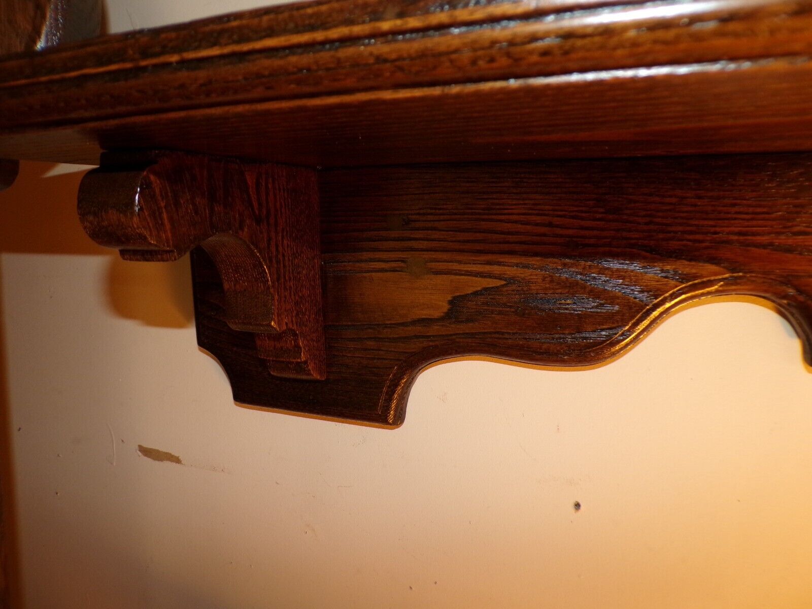 Refinished 36" Antique Pine Wall Shelf Clock Shelf