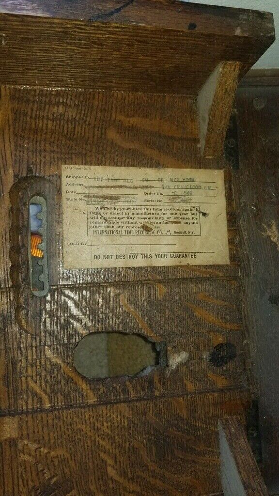 Antique Worker Punch Card Time Clock - Early 1900's