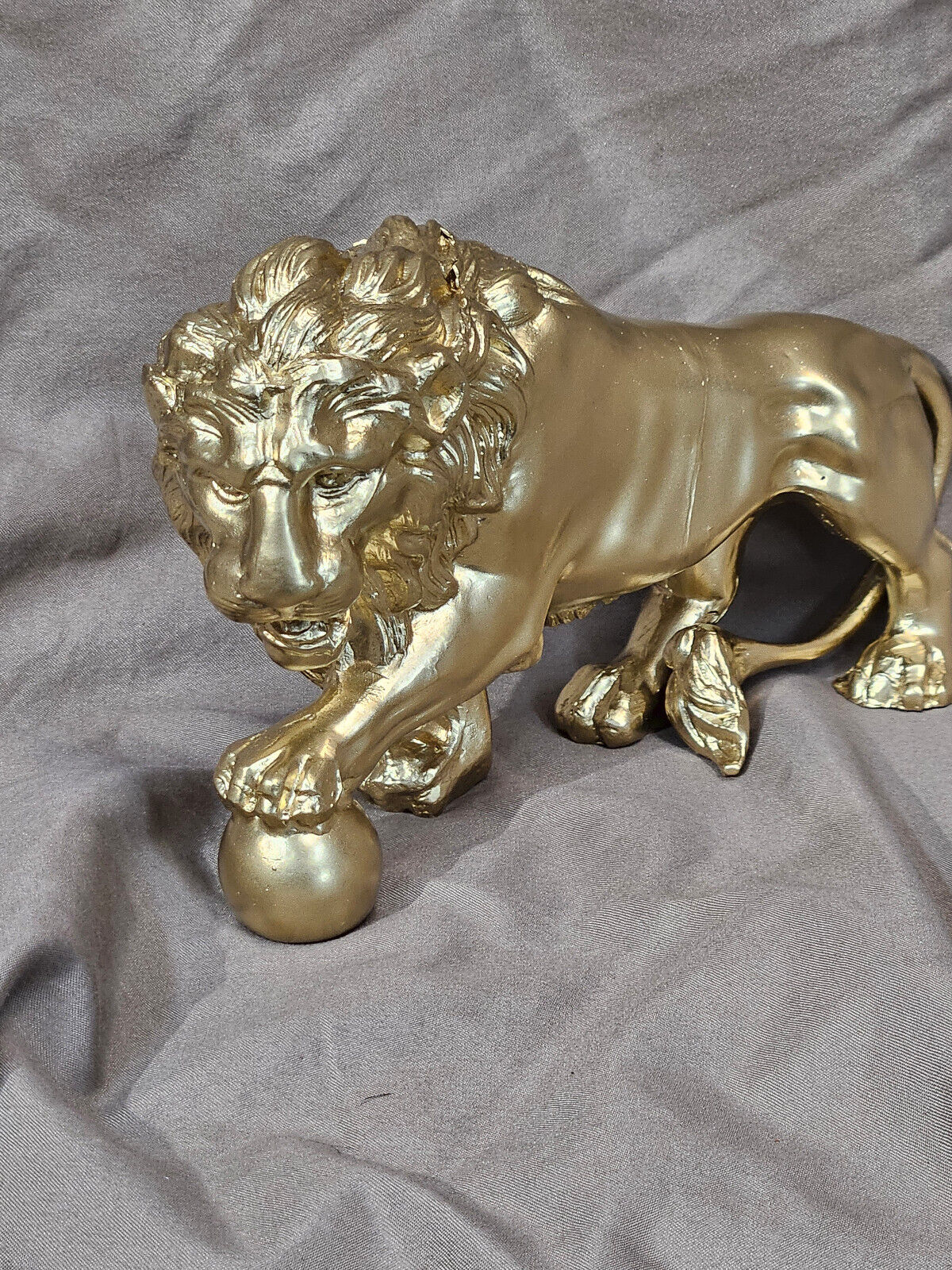 Antique Ansonia and Seth Thomas Lion Statue (c.1900)