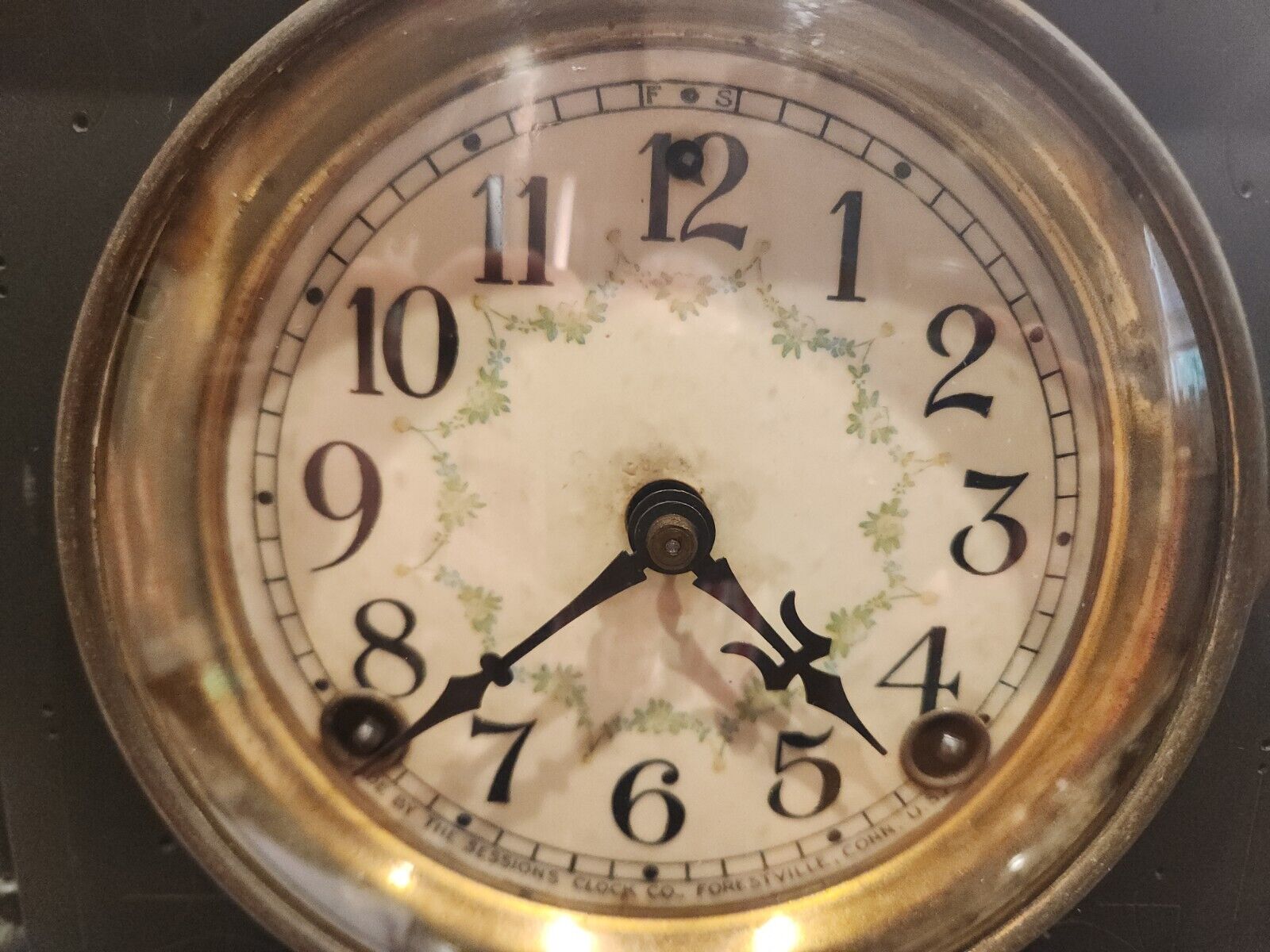 Early 1900's Sessions Skeleton Mantle Clock