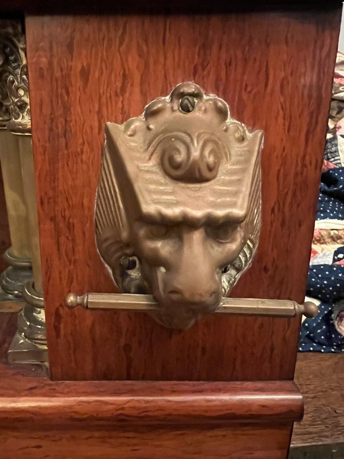 Antique Seth Thomas Adamantine Mantle Clock with Lions Heads