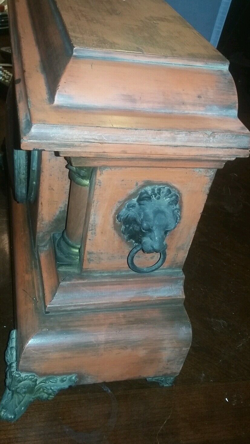 1800s Adamantine Clock with Stunning Shabby Chic Design