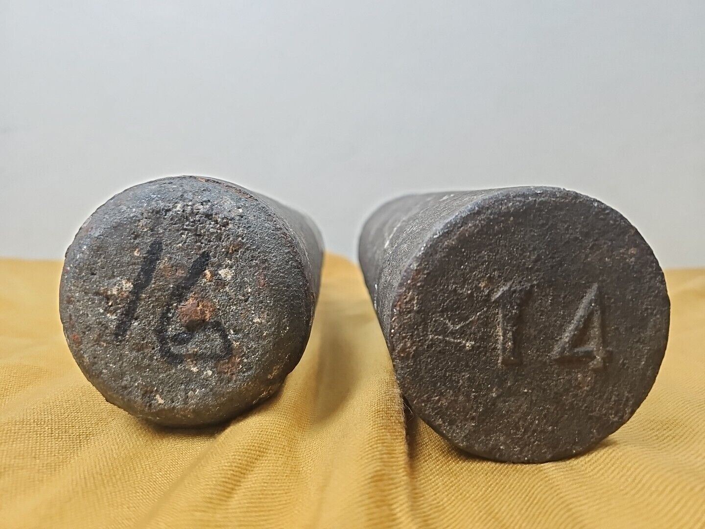 Antique Grandfather Clock Weights Pair - 1800s - 15.2lbs