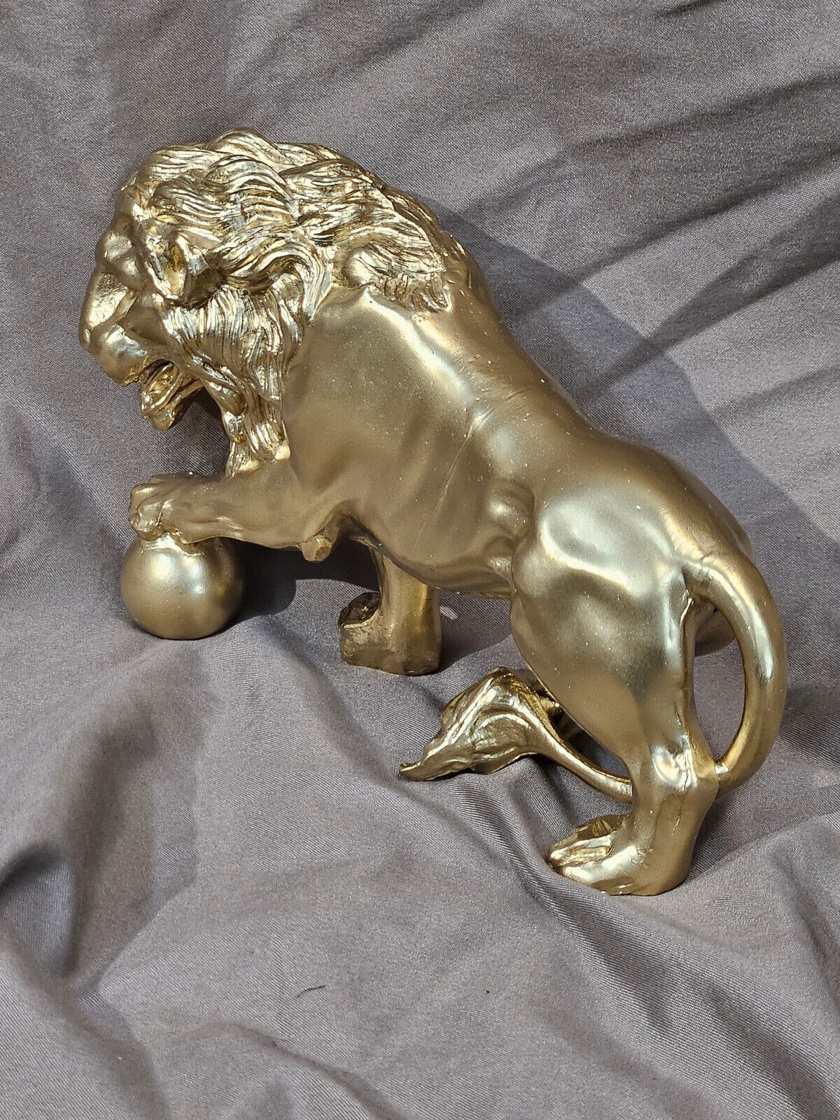 Antique Ansonia and Seth Thomas Lion Statue (c.1900)