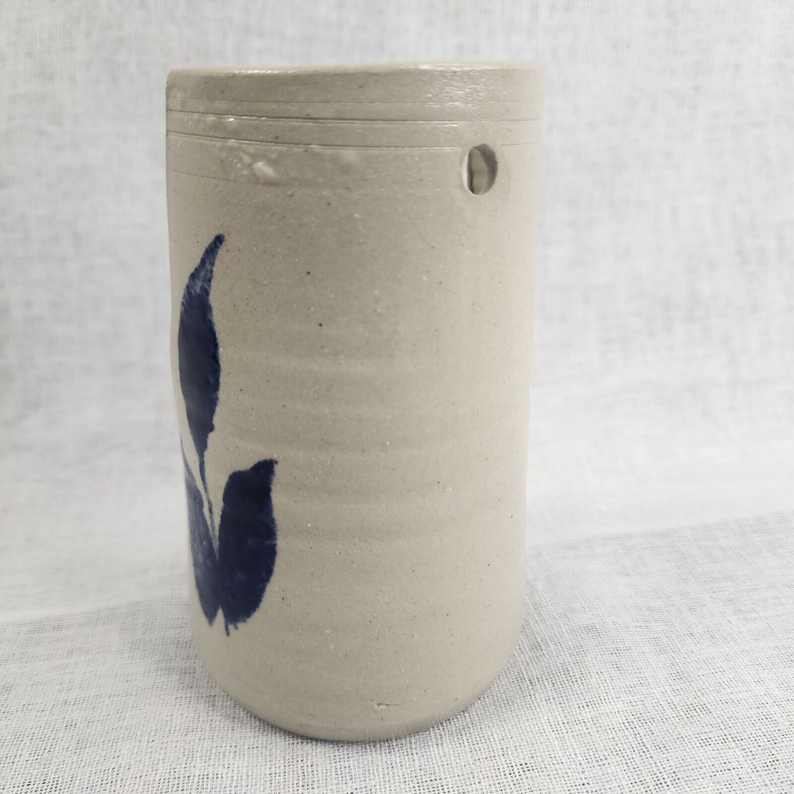 Blue Salt Glaze Williamsburg Pottery Wall Sconce Candle Holder