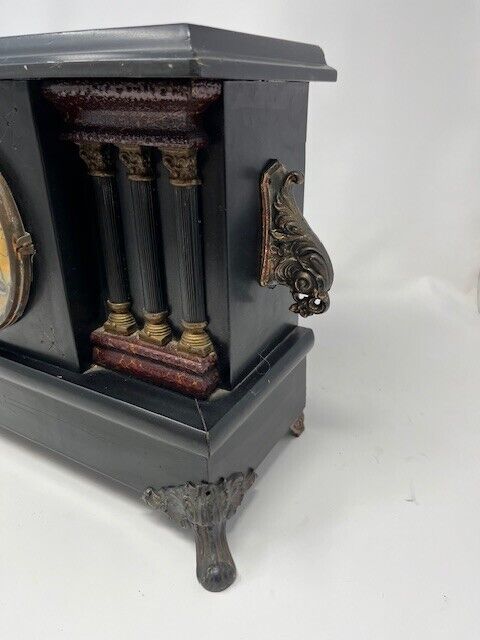 1800's antique wooden mantel clock