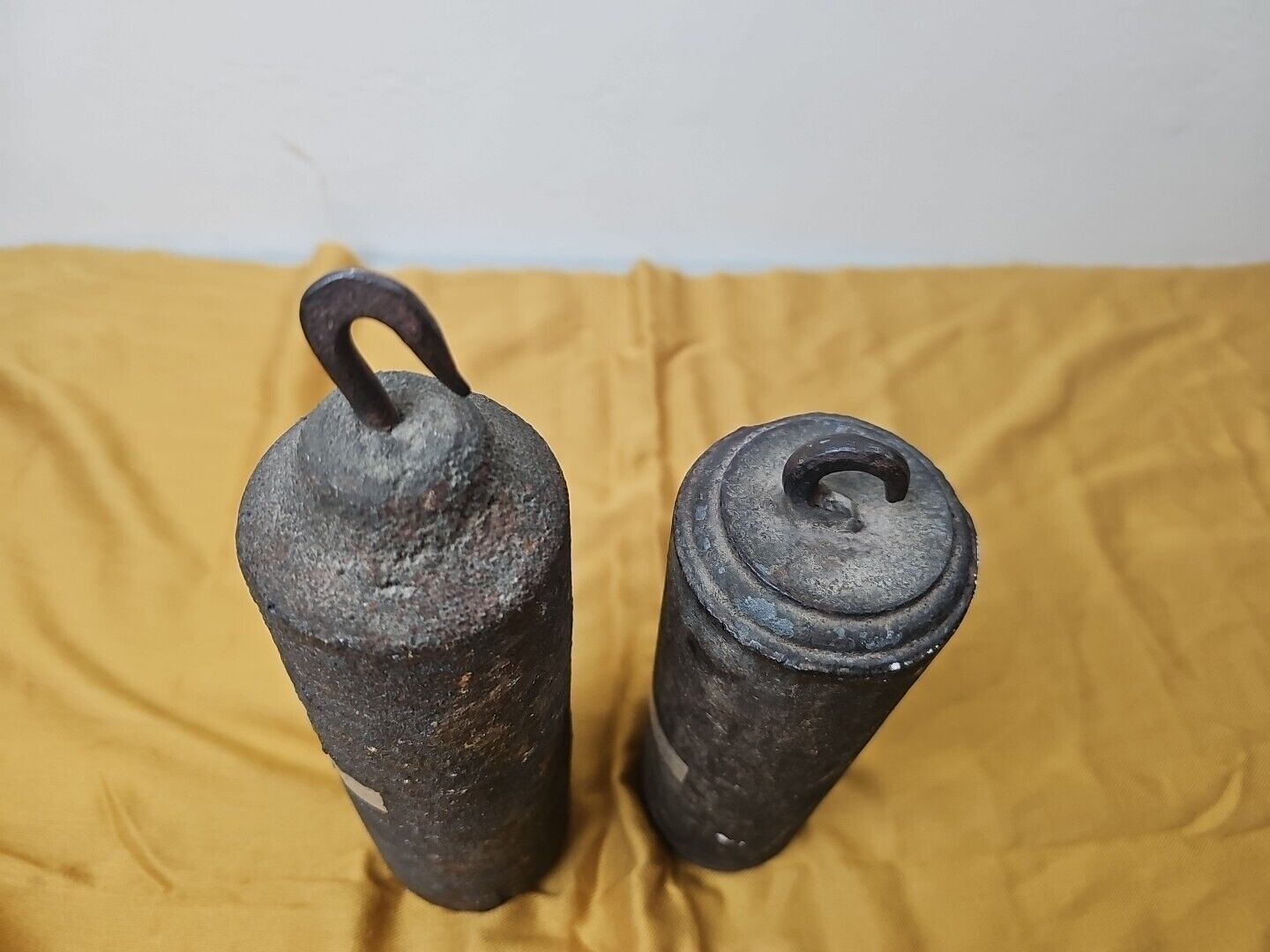 Antique Grandfather Clock Weights Pair - 1800s - 15.2lbs