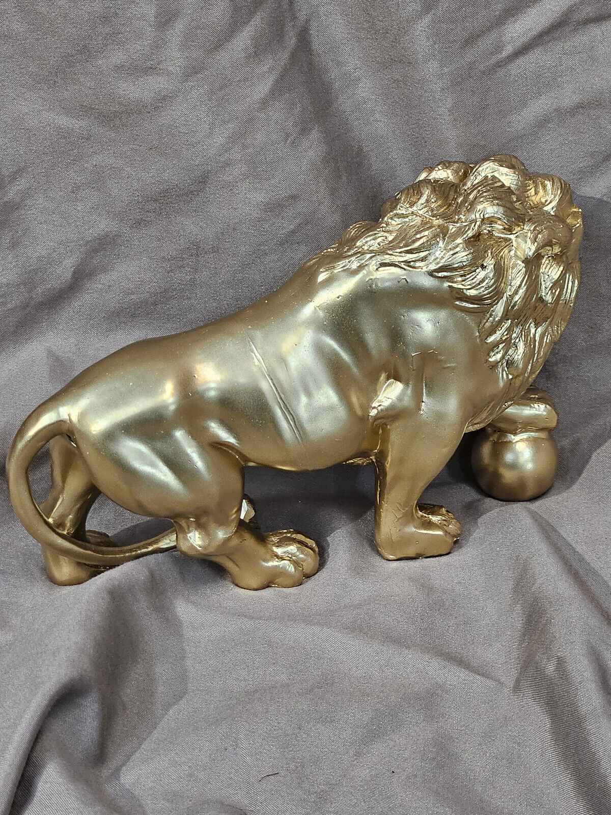 Antique Ansonia and Seth Thomas Lion Statue (c.1900)