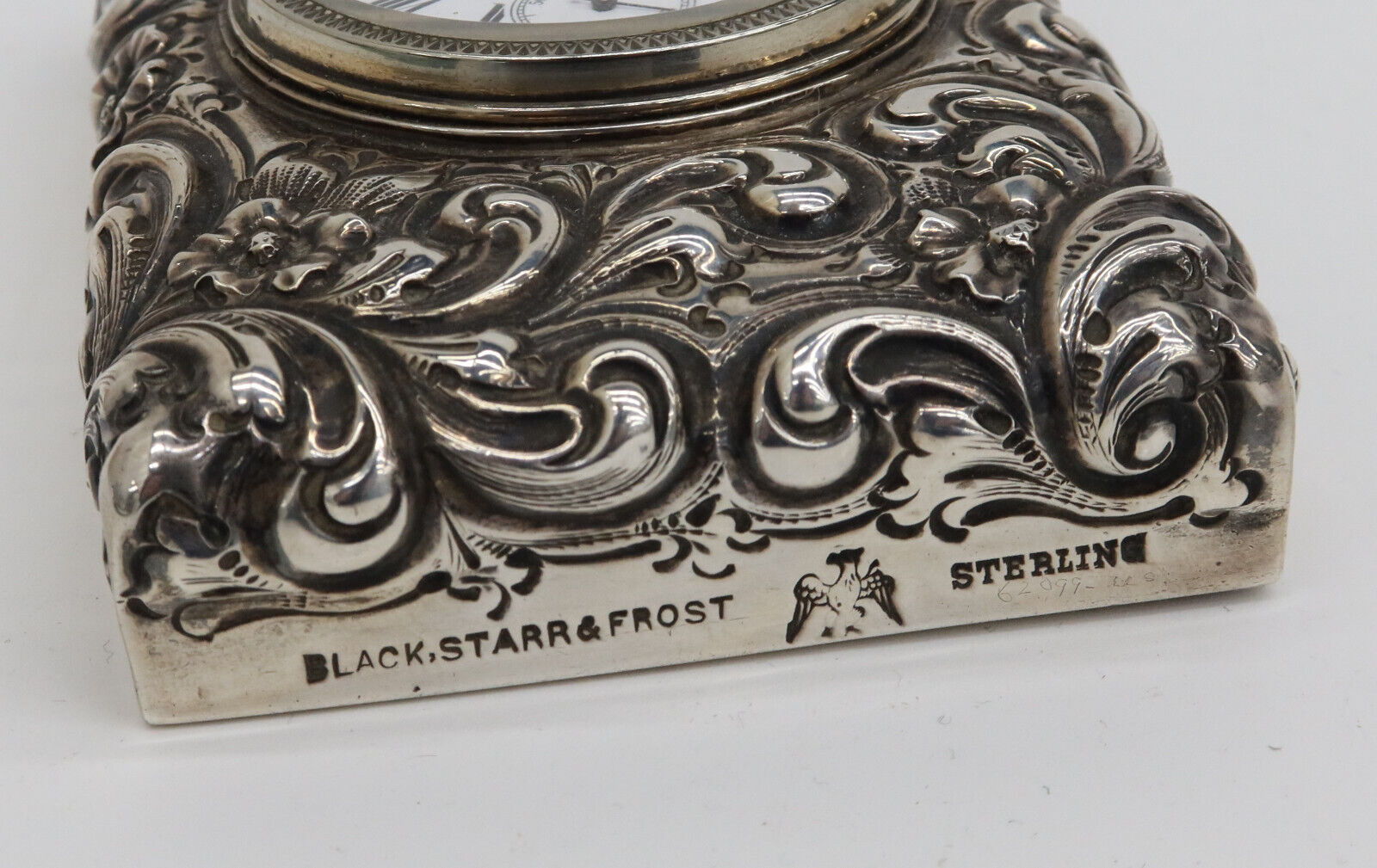 Antique Swiss Sterling Silver Clock Paperweight, c. 1900