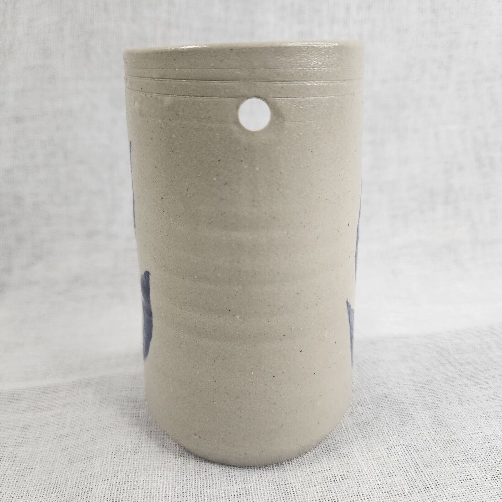 Blue Salt Glaze Williamsburg Pottery Wall Sconce Candle Holder