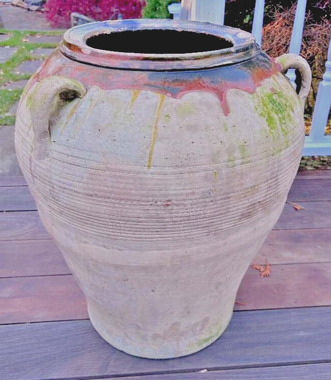 French Glazed 17th Century Antique Terra Cotta Jar