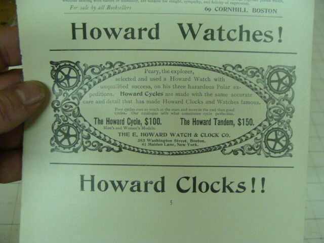 1800's Howard Watches & Clocks Letterpress Cycle Original