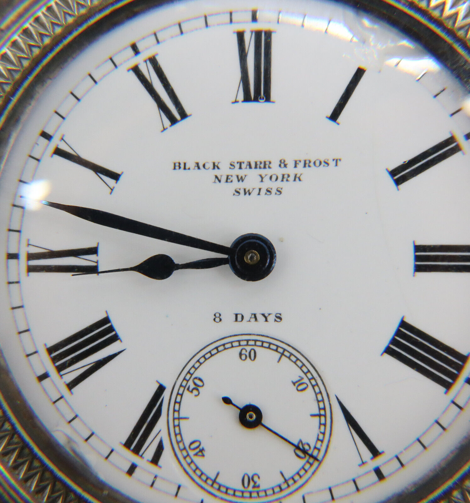 Antique Swiss Sterling Silver Clock Paperweight, c. 1900
