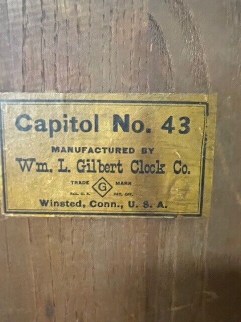 Antique Gilbert Co. Mantel Clock - Capital No 43