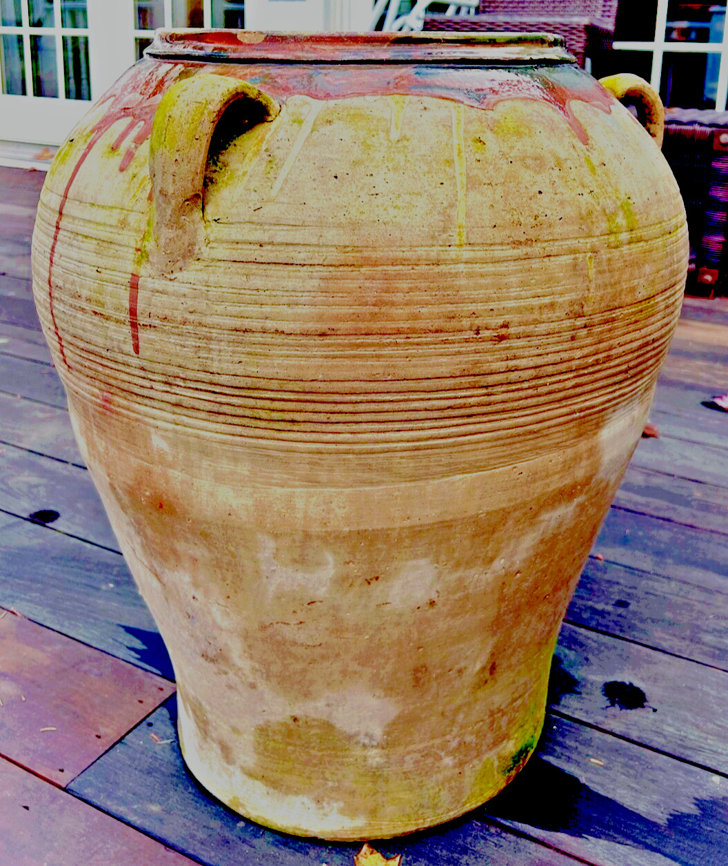 French Glazed 17th Century Antique Terra Cotta Jar