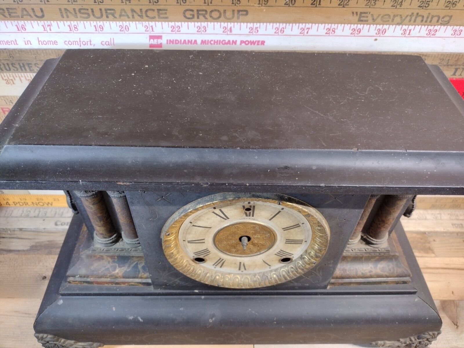 1900s EN Welch Sessions Mantle Clock with Dragon Detail