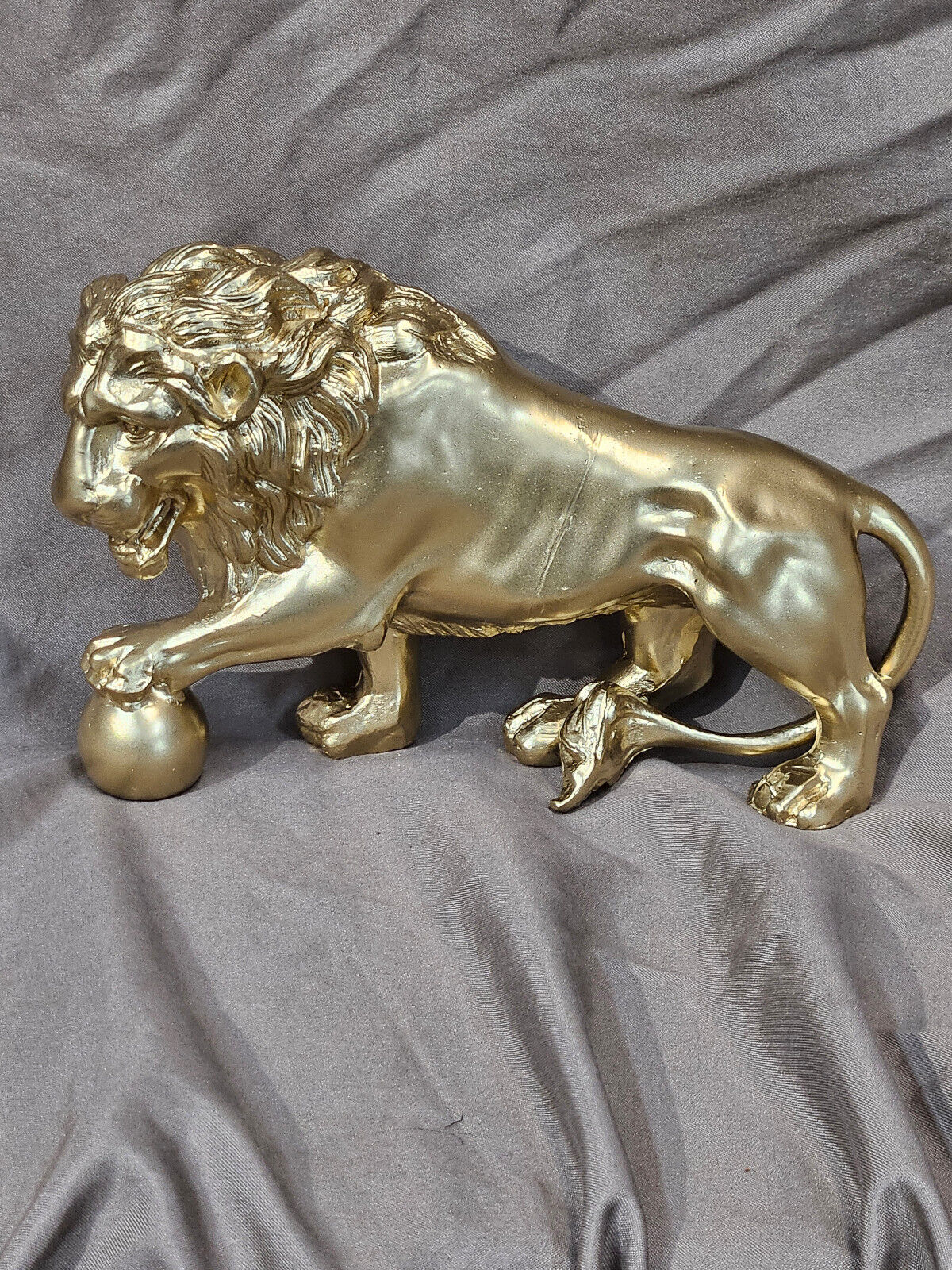 Antique Ansonia and Seth Thomas Lion Statue (c.1900)