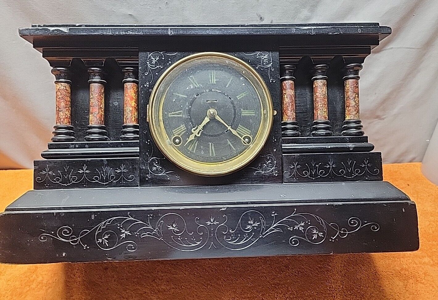 Elegant 1900s Ingham Adamantine Mantle Clock - Vintage