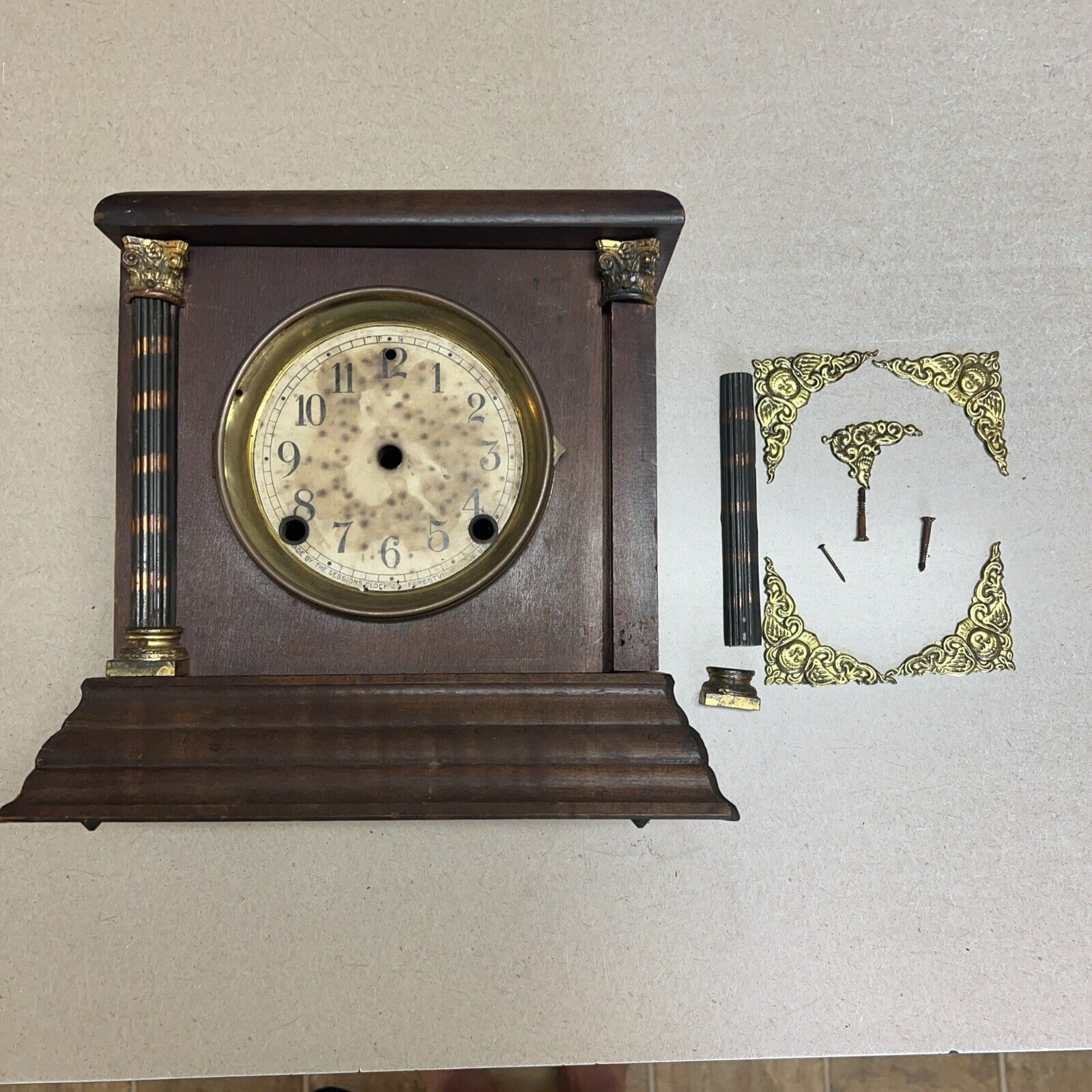 Sessions Clock Co. Mantel Case Parts Early 1900s