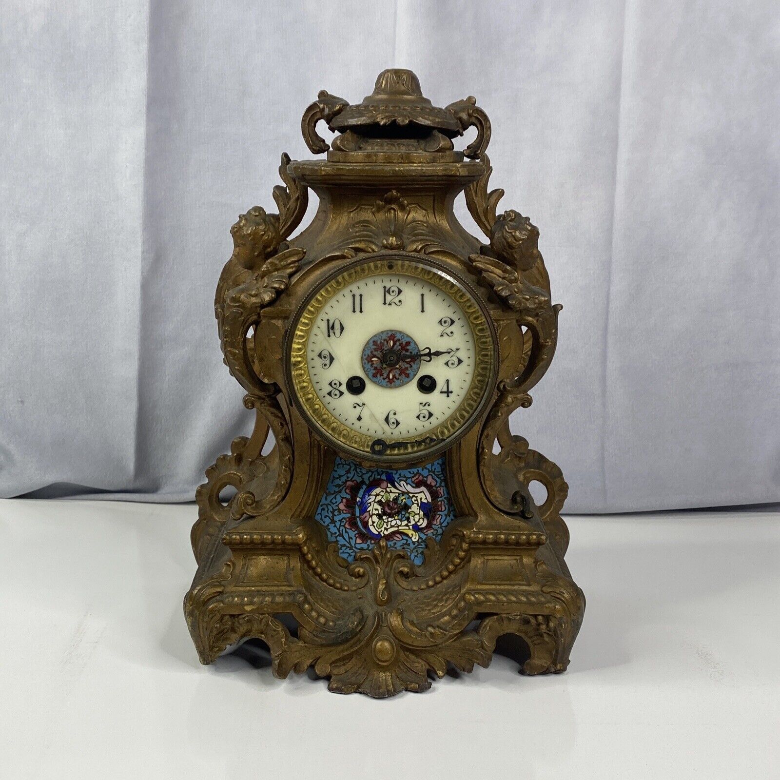 French 19th Century Victorian Mantel Clock 13" Made in France