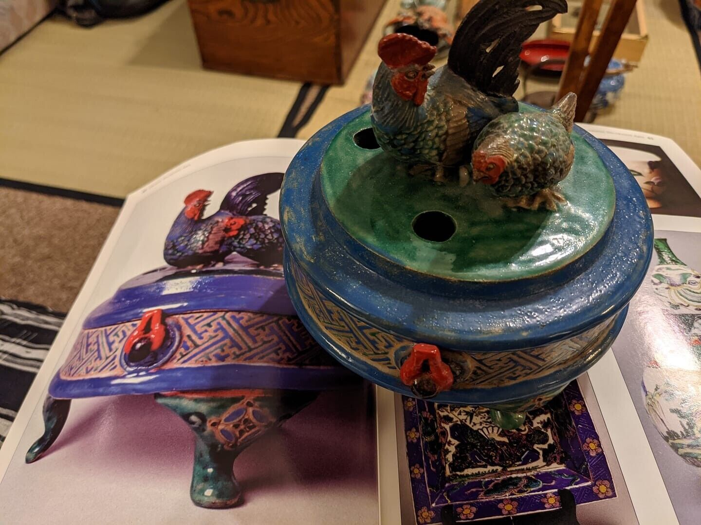 1700s Kyoto Ceramic Incense Burner from Japan