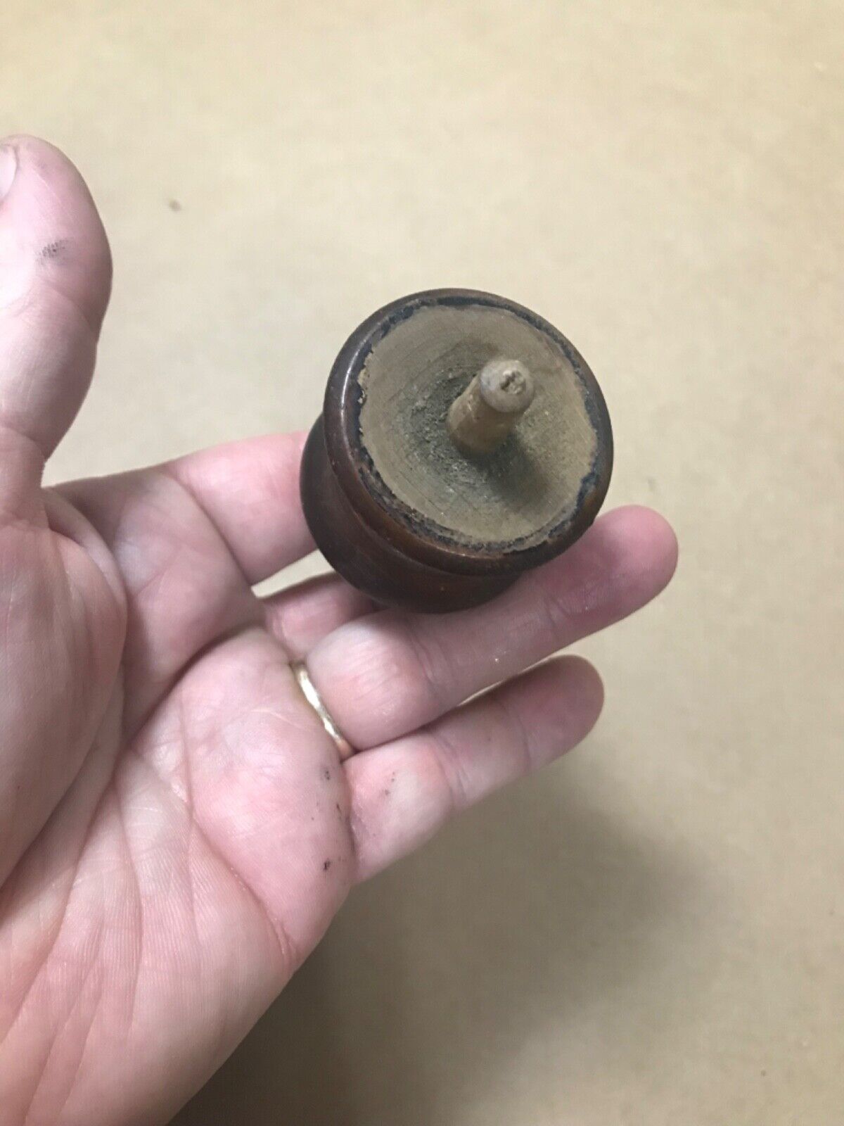 19th Century Mahogany Clock/Bed Finial With Original Patina
