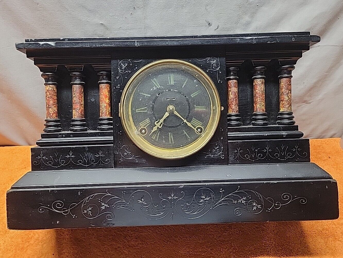 Elegant 1900s Ingham Adamantine Mantle Clock - Vintage