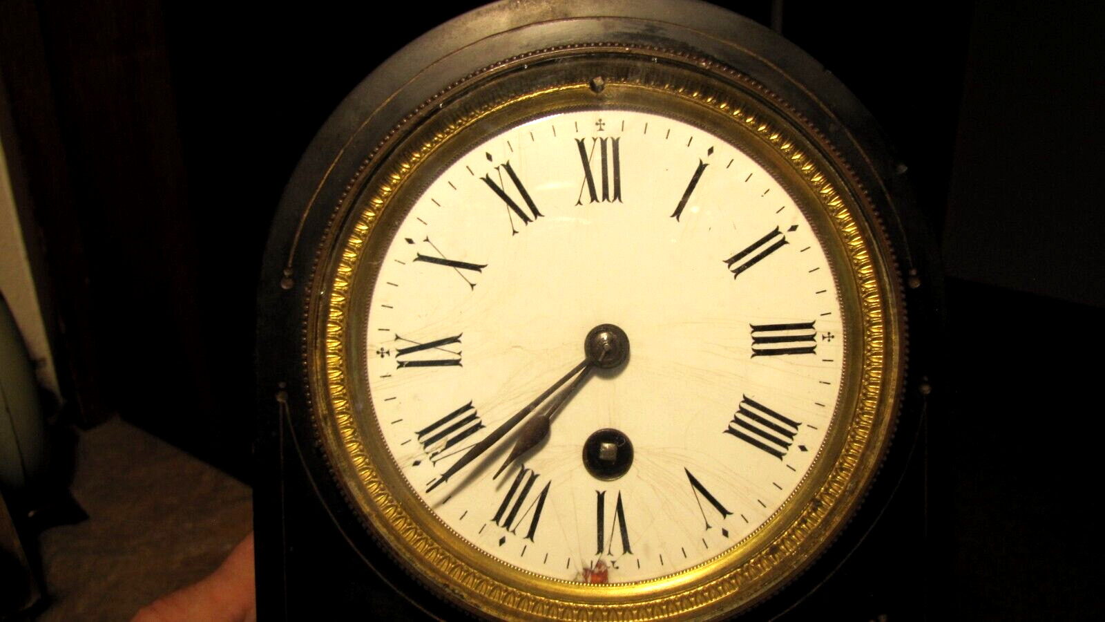 1800's Marble Inlaid Japy Freres French Clock