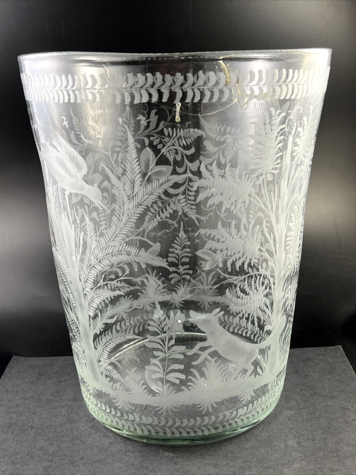 18th Century Cut Wheel Engraved Glass Grape Rinser