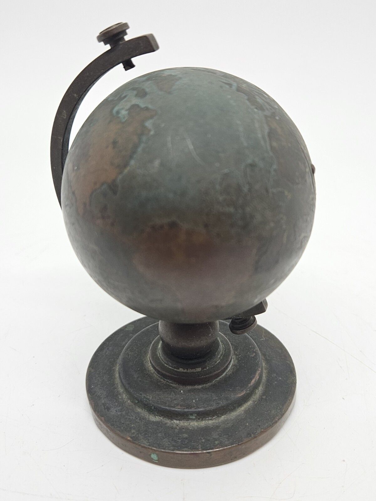 Europa Swiss Brass Globe Wind-Up Desk Clock