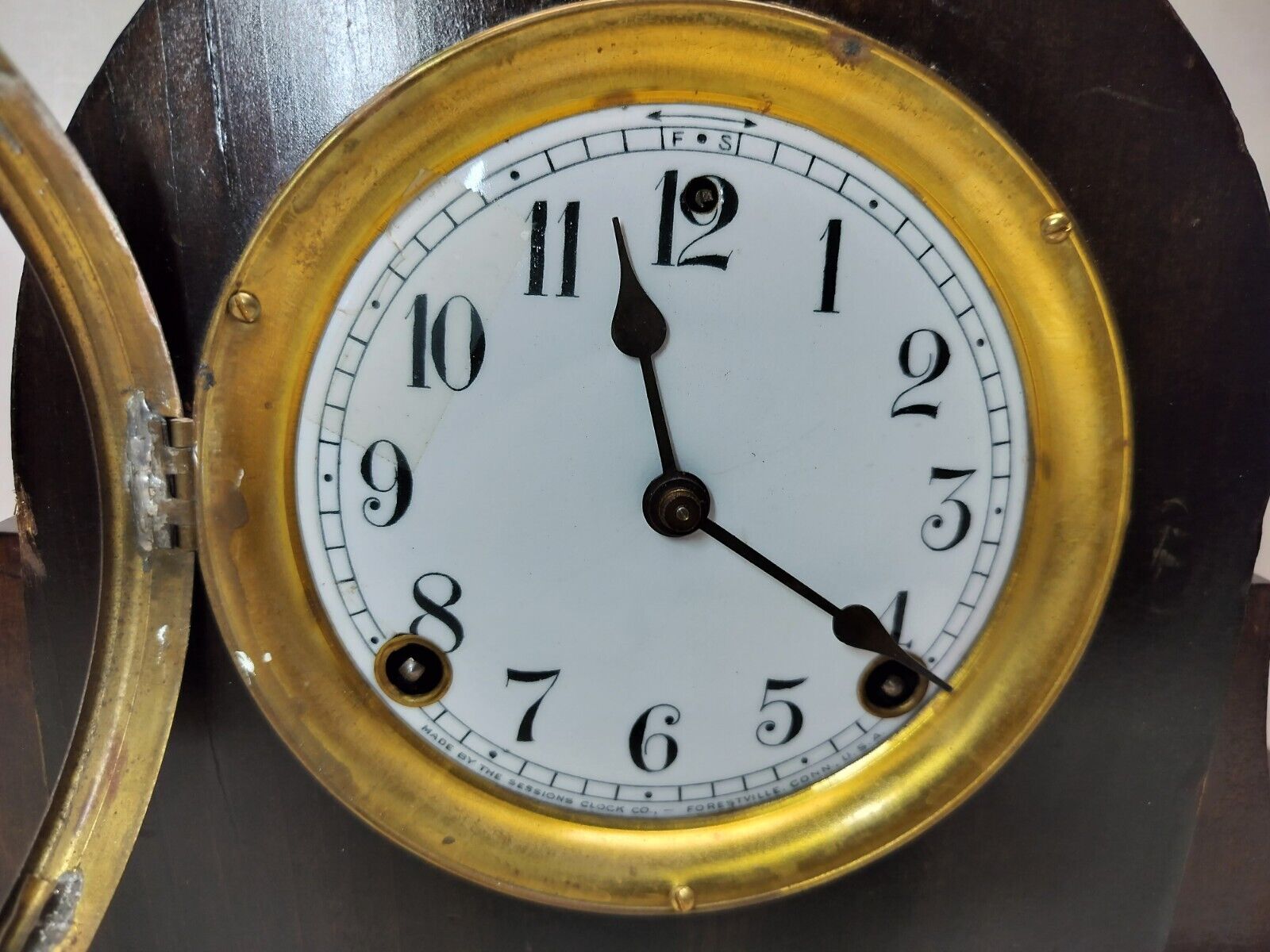Sessions Eight Day Cathedral Gong 1900s Mantel Clock Vintage