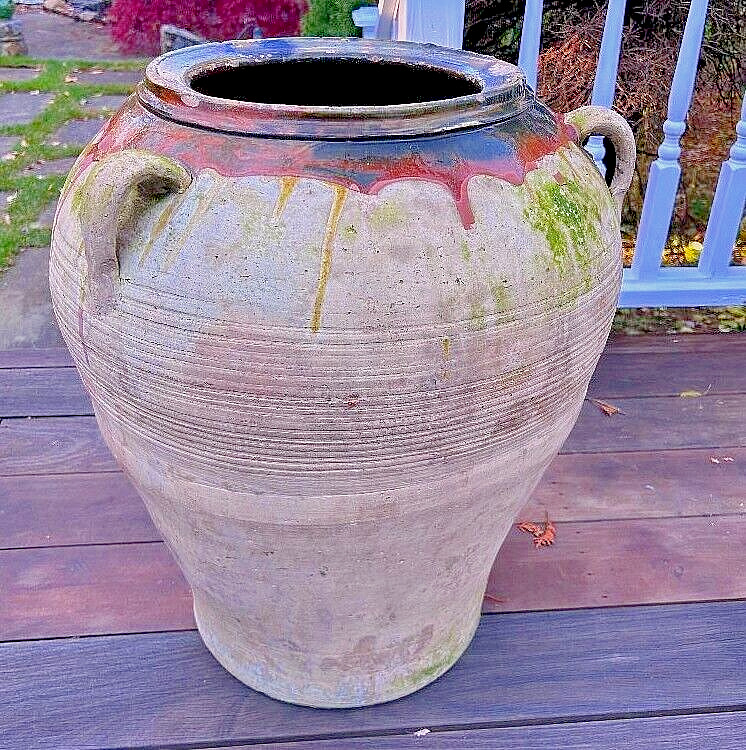 French Glazed 17th Century Antique Terra Cotta Jar