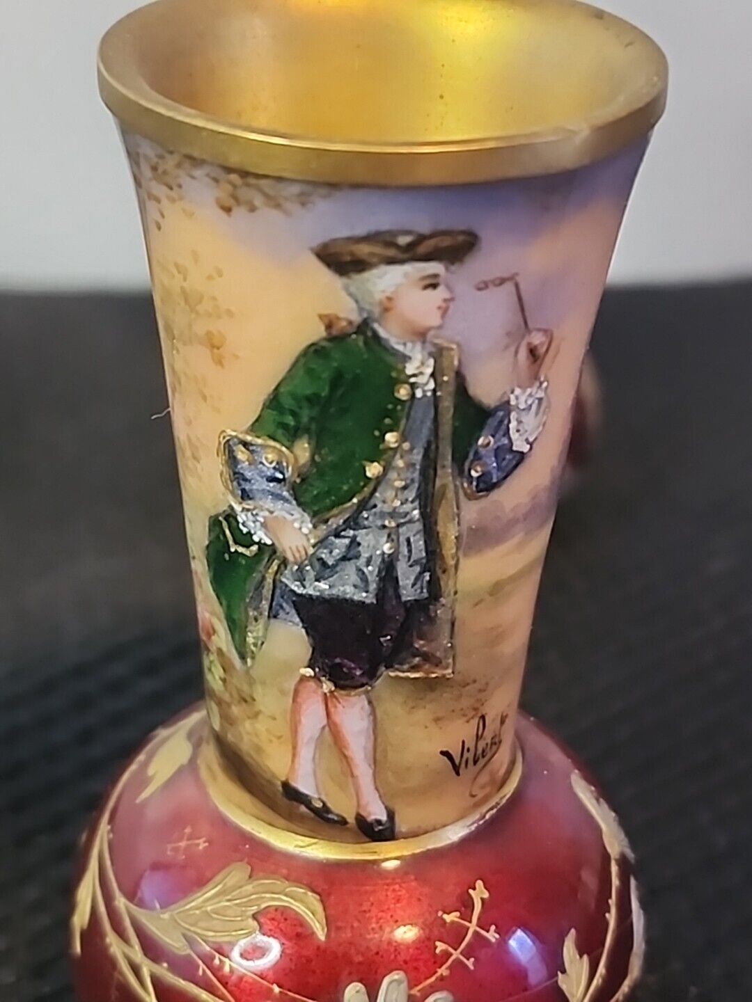 Pair of Rare 1800s Miniature French Limoge Vases