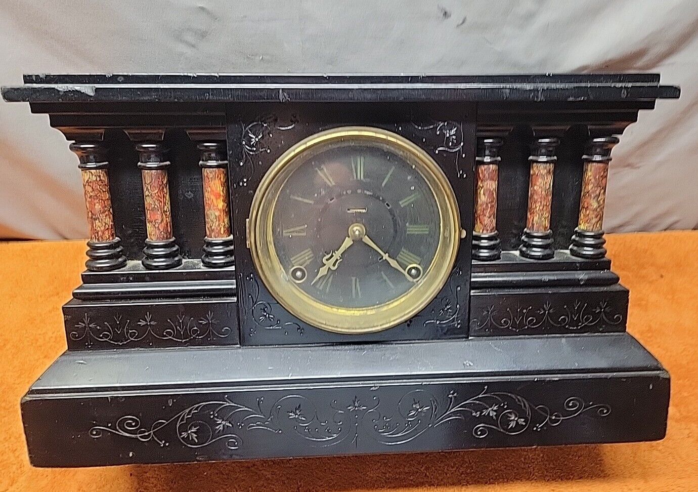 Elegant 1900s Ingham Adamantine Mantle Clock - Vintage