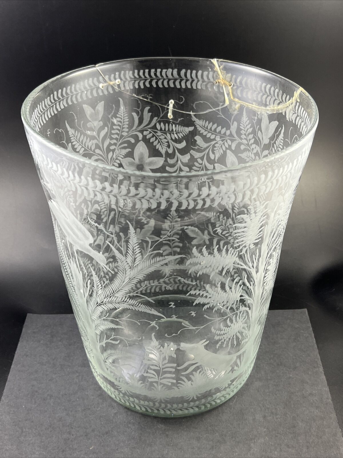 18th Century Cut Wheel Engraved Glass Grape Rinser
