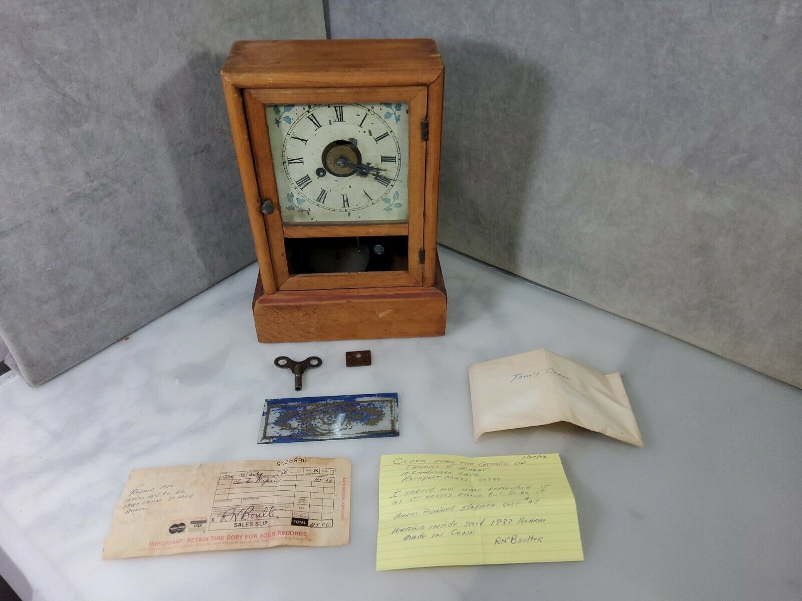 1887 Connecticut 30 Hour Alarm Clock with Key