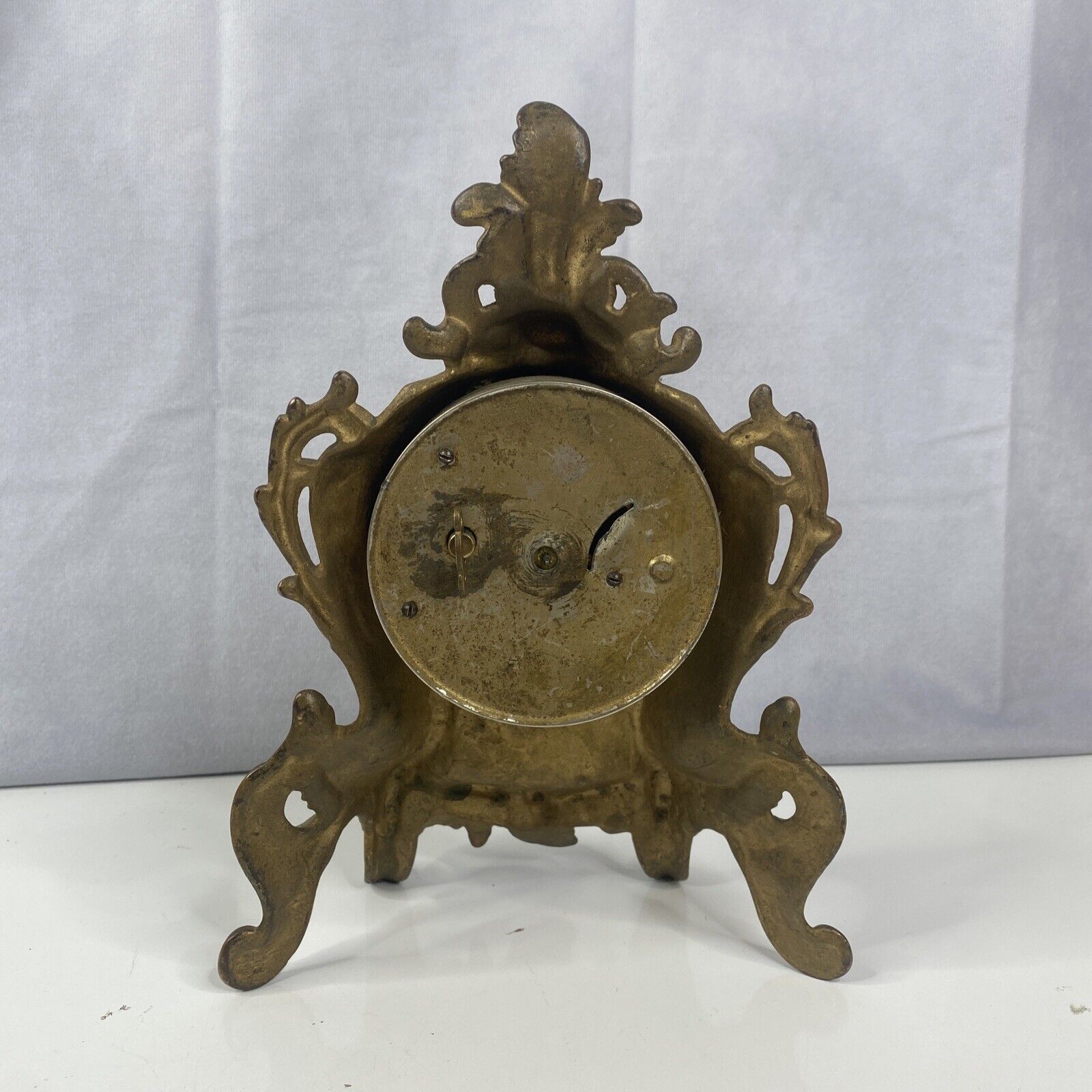 Early 1900's Brass Shelf Mantel Clock with Cherubs