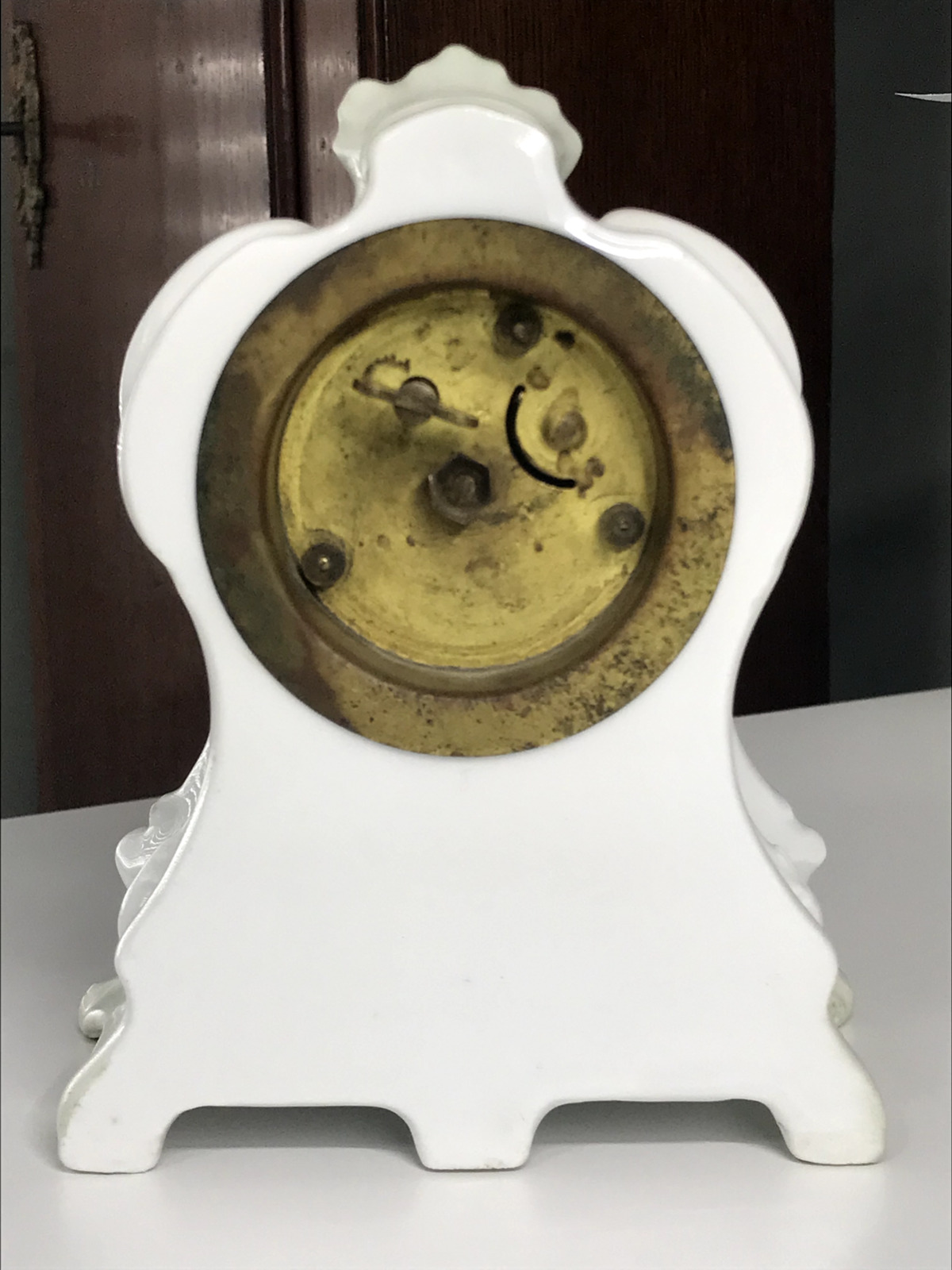 1800s Miniature Victorian Porcelain Wind-Up Mantel Clock